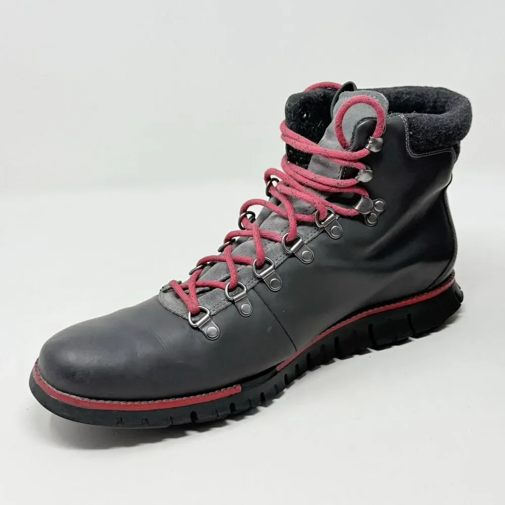 Cole Haan ZeroGrand Water Resistant Hiking Boots Mens 12 M Gray Magnet Leather